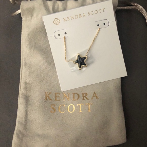 Kendra Scott Black Drusy Star Pendant 
